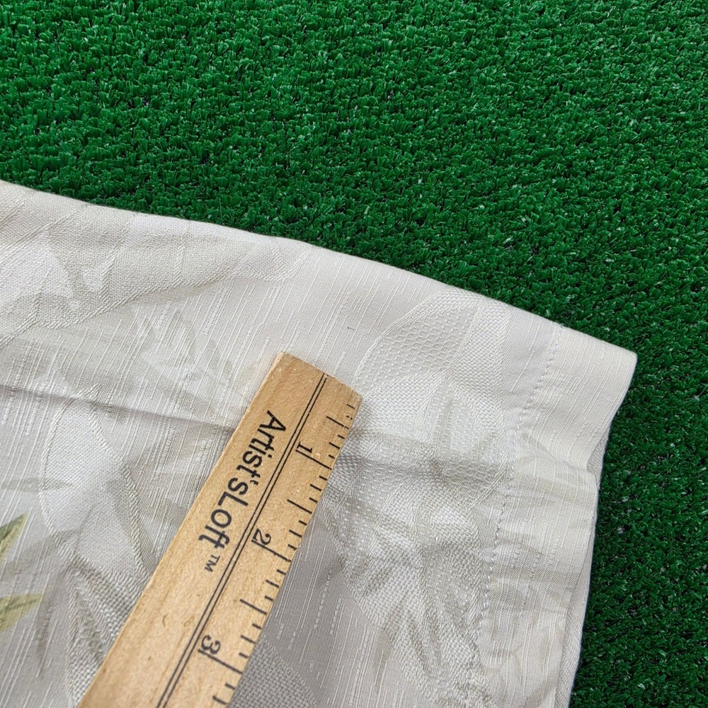 Tommy Bahama Shirt Mens XL Cream Blue 100% Silk Jacquard Floral Camp Tropical - Picture 4 of 11